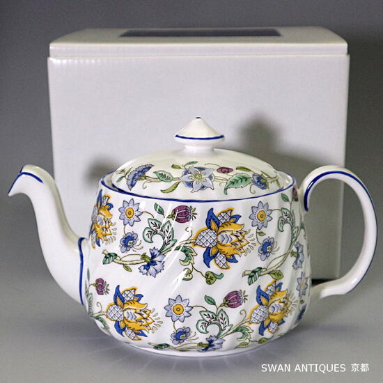 楽天市場】ミントン Minton 英国製 ハドンホール ブルー ティーポット