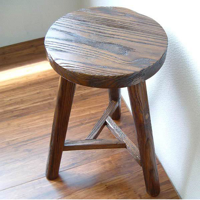 楽天市場】スツール 丸 ウッド 木製 3本足 ブラウン [高さ49cm]送料