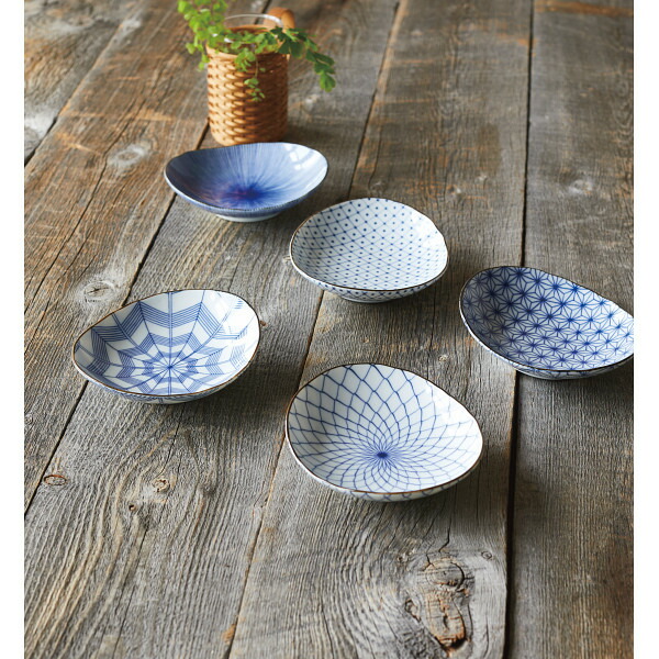 楽天市場】美濃焼 古染絵変り 楕円取鉢揃 20639 : ギフトのお店