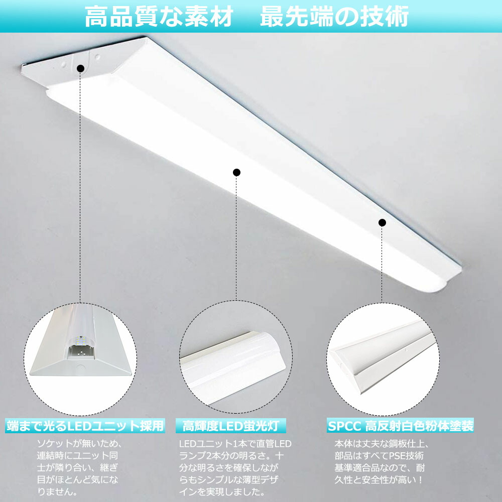 楽天市場】【20台セット】LED蛍光灯器具 LEDベースライト 20W 2灯 相当