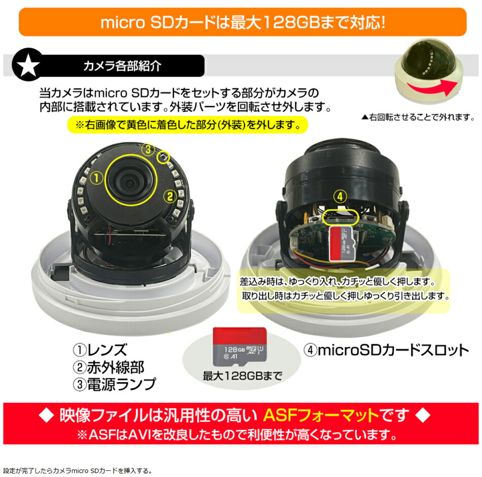 楽天市場】【期間限定!ﾎﾟｲﾝﾄUP】防犯カメラ 監視カメラ 130万画素 SD