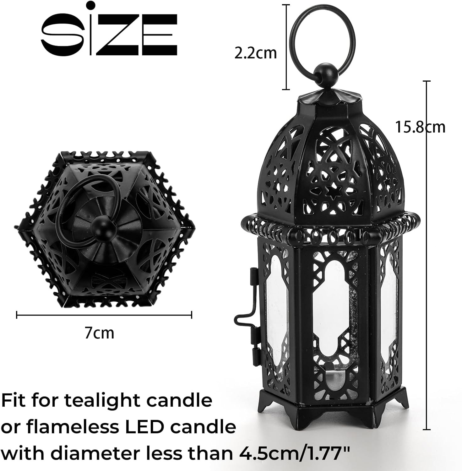 楽天市場】モロッコスタイルキャンドルランタン 白+黒パック 小さな