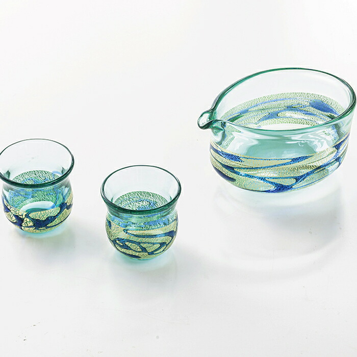 楽天市場】送料無料 【 金彩碧瑠璃 酒器 セット 】 酒つぎ 盃 ガラス