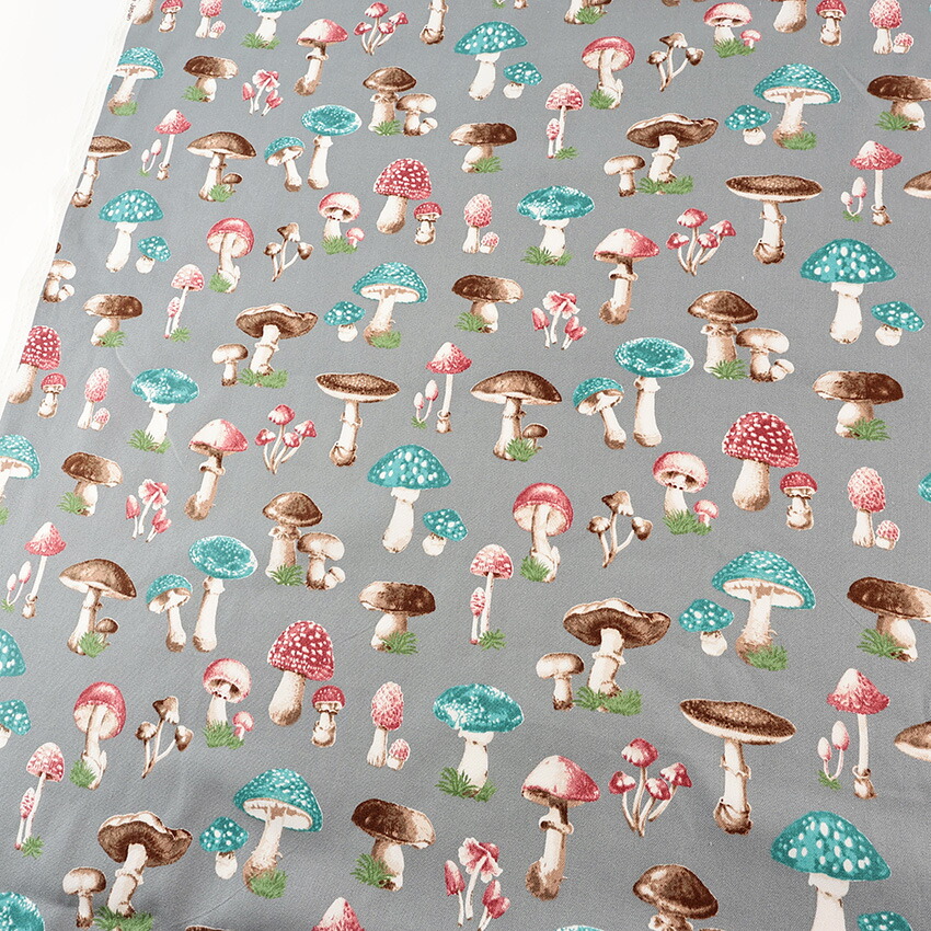 楽天市場】キノコ柄 オックス 50cm単位｜切売り 切り売り 生地 布 布地