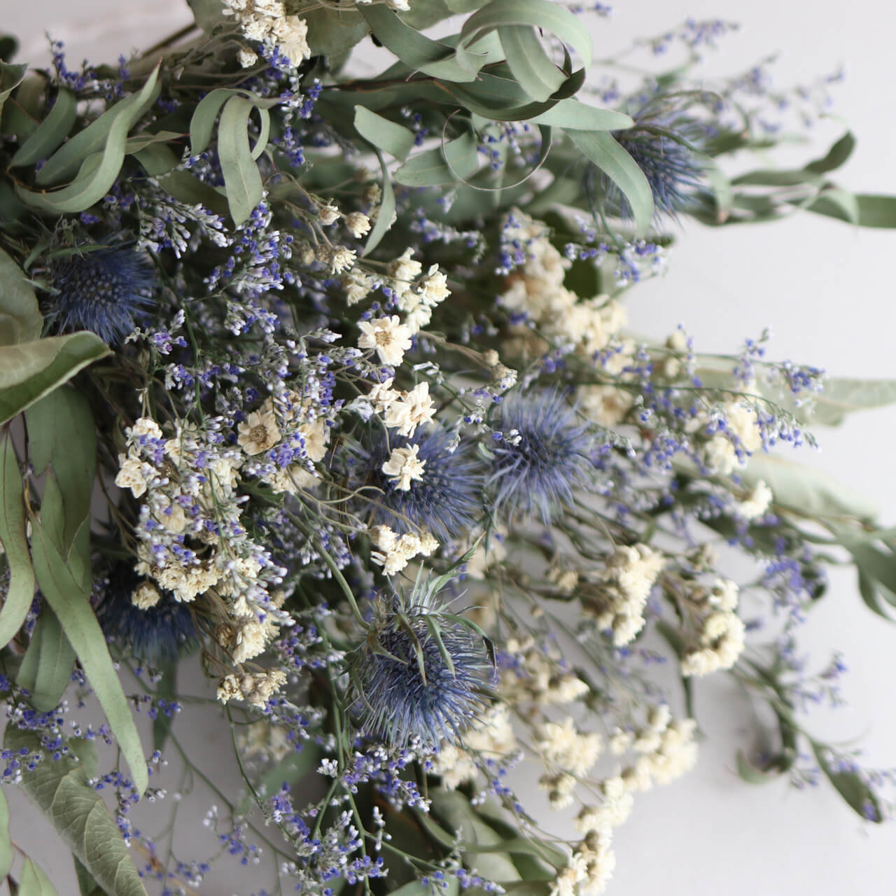 楽天市場】ブルーグリーンスワッグ ドライフラワー ＊ エリンジューム