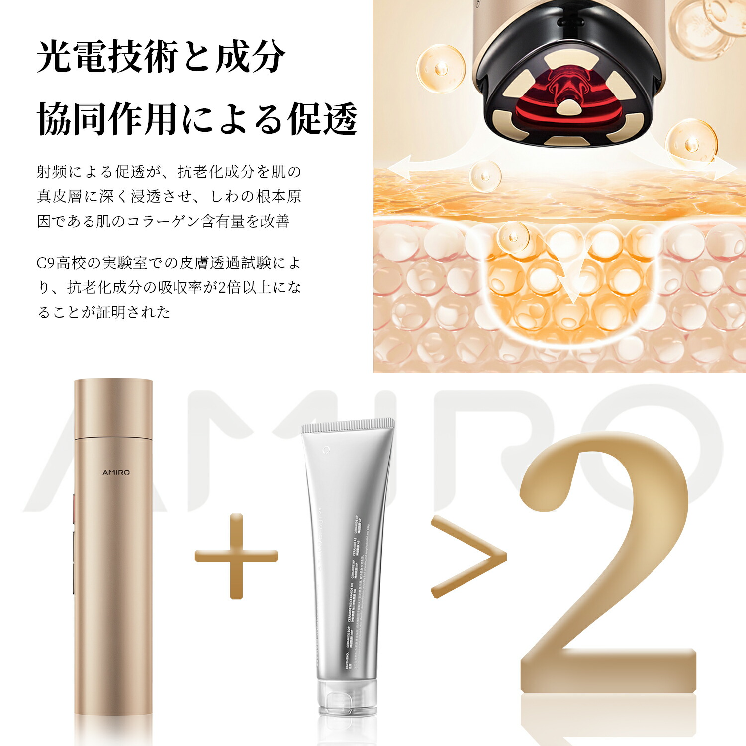 楽天市場】【ミラープレゼント中!】AMIRO アミロ 公式 美顔ローラー RF