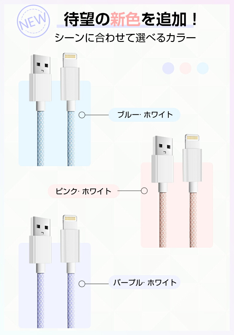 楽天市場】＼max20%offクーポン／【楽天3位】2m×3本セット Type-c