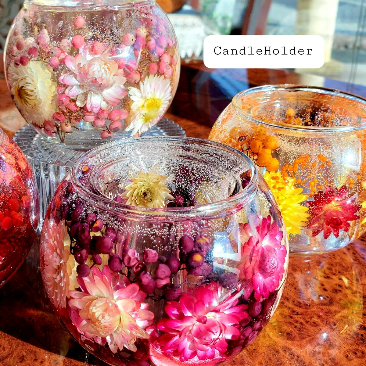 楽天市場】キャンドルホルダー ガラス 手作り ジェル キャンドル