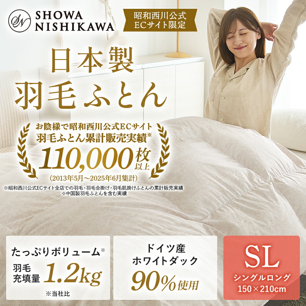楽天市場】【20%OFF ※2/26 10:00~3/11 01:59】羽毛布団 昭和西川