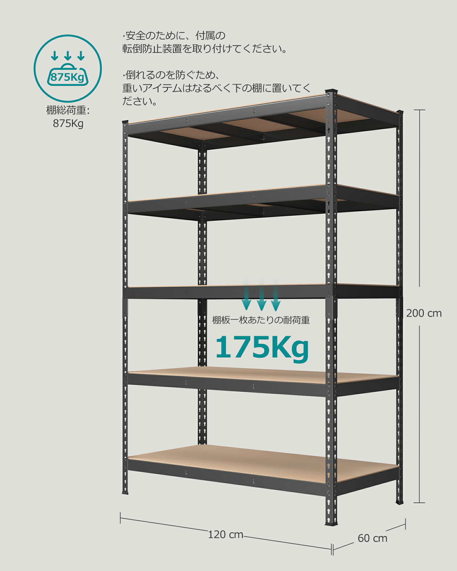 メタルラック 5段 幅120 スチールラック」の人気商品一覧 | 安い商品を