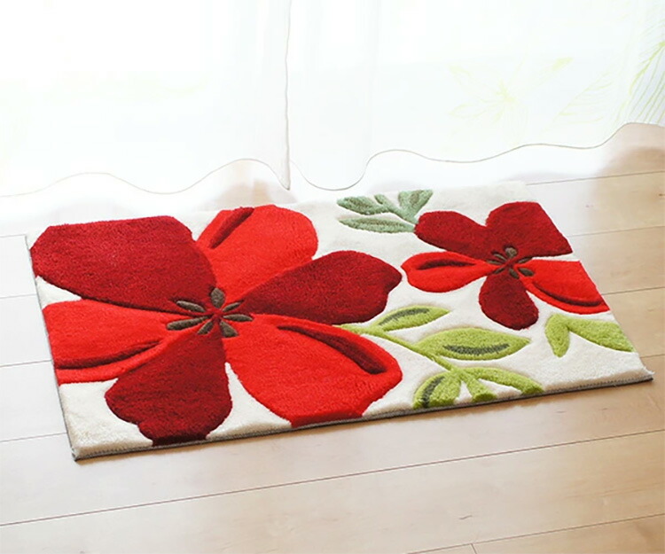 楽天市場】【楽天ロジ配送】玄関マット 50×80cm アベル 花柄 北欧 室内