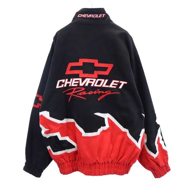 楽天市場】シボレー ジャケット L 黒×赤 CHEVROLET メンズ 【中古