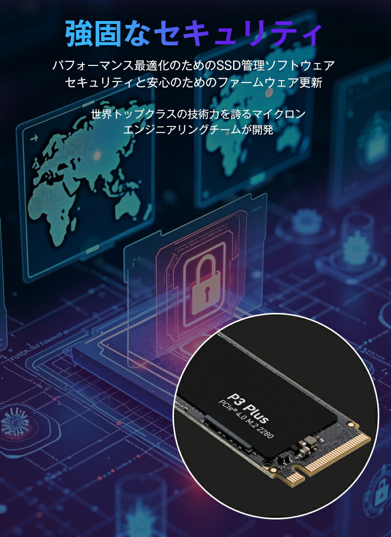楽天市場】Crucial クルーシャル 1TB P3 Plus NVMe PCIe M.2 2280 SSD