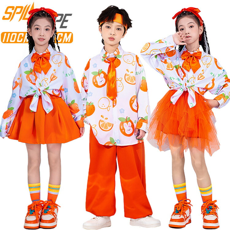 楽天市場】柄シャツ オレンジ パンツ チュール スカート チア