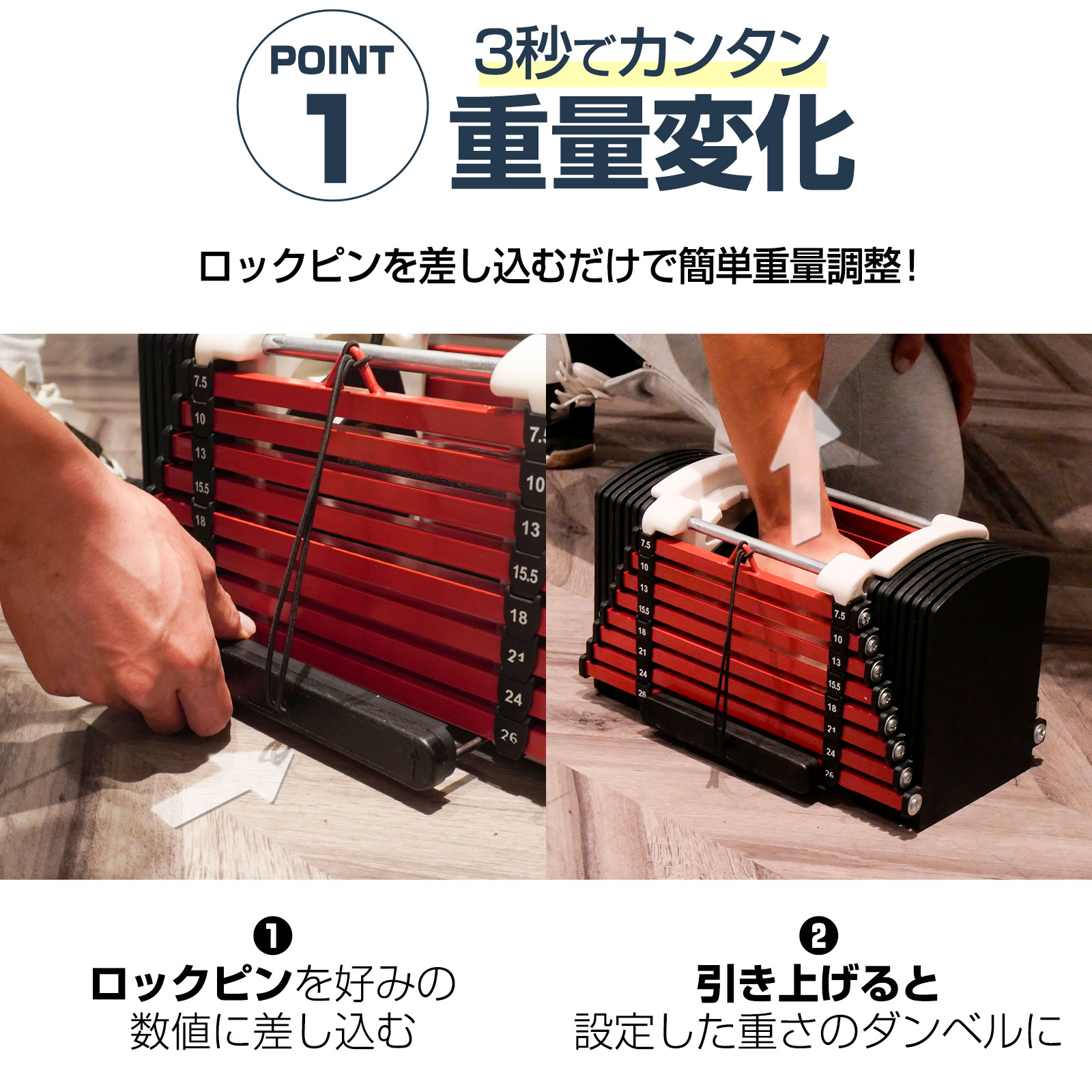 楽天市場】【☆最大300円OFFcp！】可変式 ダンベル ブロックダンベル