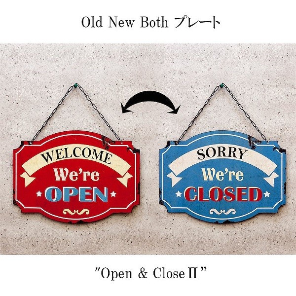 楽天市場】両面プレート [Open & Closed] アメリカ雑貨 サインボード