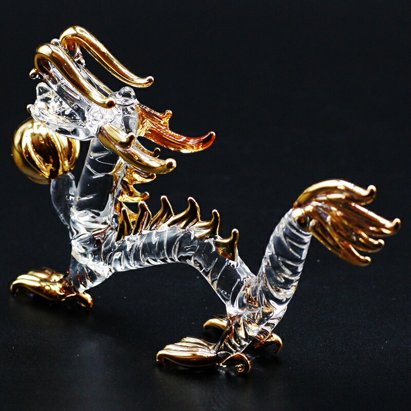 楽天市場】クリスタル 龍 置物 Lサイズ 皇龍 皇帝龍 開運 五本爪 金龍