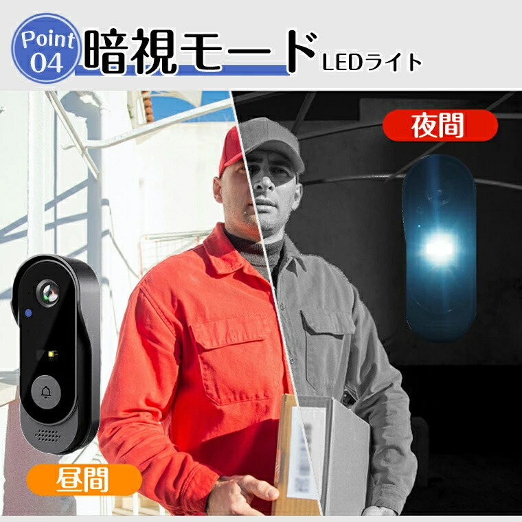 楽天市場】インターホン テレビドアホン ワイヤレス 工事不要 ドアホン