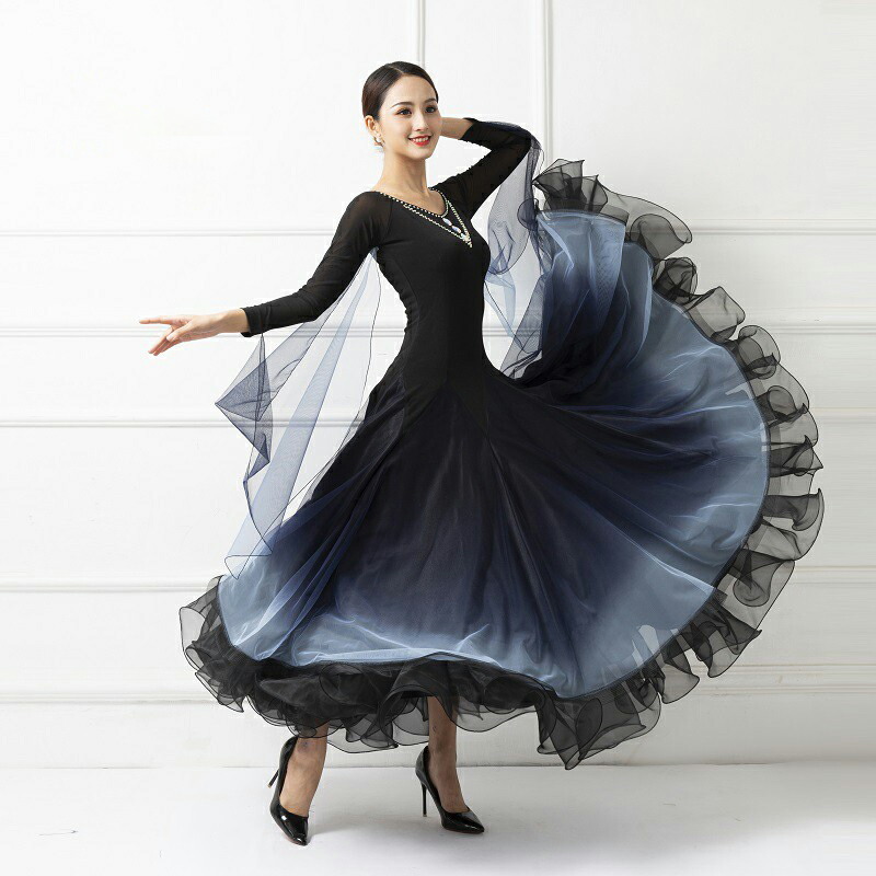楽天市場】社交ダンス モダンドレス エレガント ワルツダンス