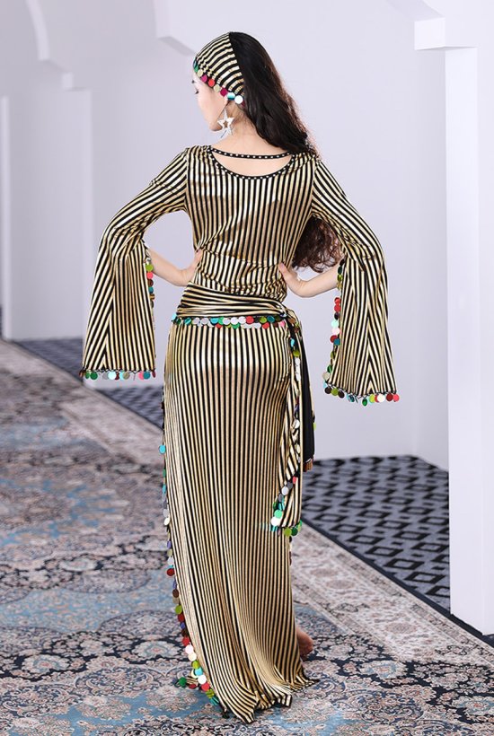 楽天市場】ベリーダンス衣装 サイーディドレスストライププリント