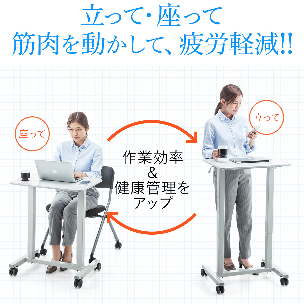 楽天市場】スタンディングデスク 昇降デスク 60cm幅 コンパクト 昇降式