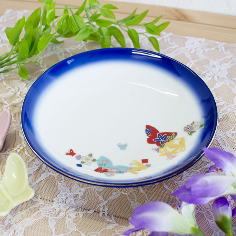 楽天市場】【アウトレット】金線瑠璃縁 蝶と花 取皿 Φ16.2cm / 食器 皿