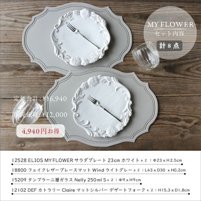 楽天市場】【食器セット】 ペア 8点 デザート プレート シルバー