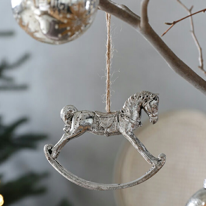 楽天市場】≪10％OFF≫ ロッキングホース B シルバー // オーナメント