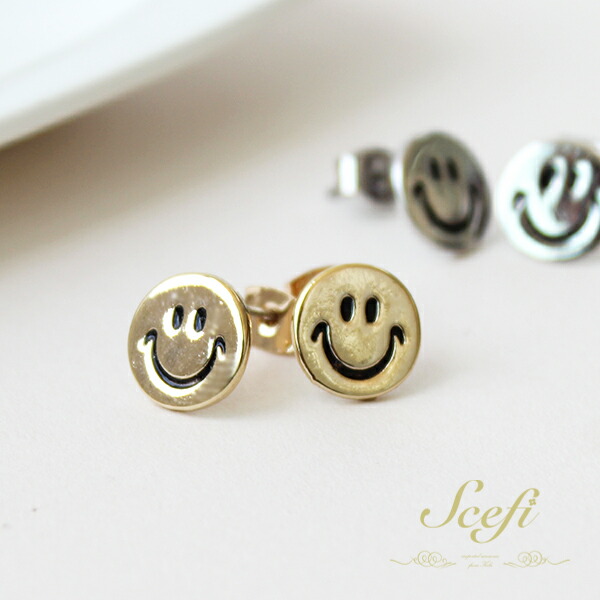 楽天市場】スマイル ピアス ゴールド スマイルマーク smile ニコちゃん