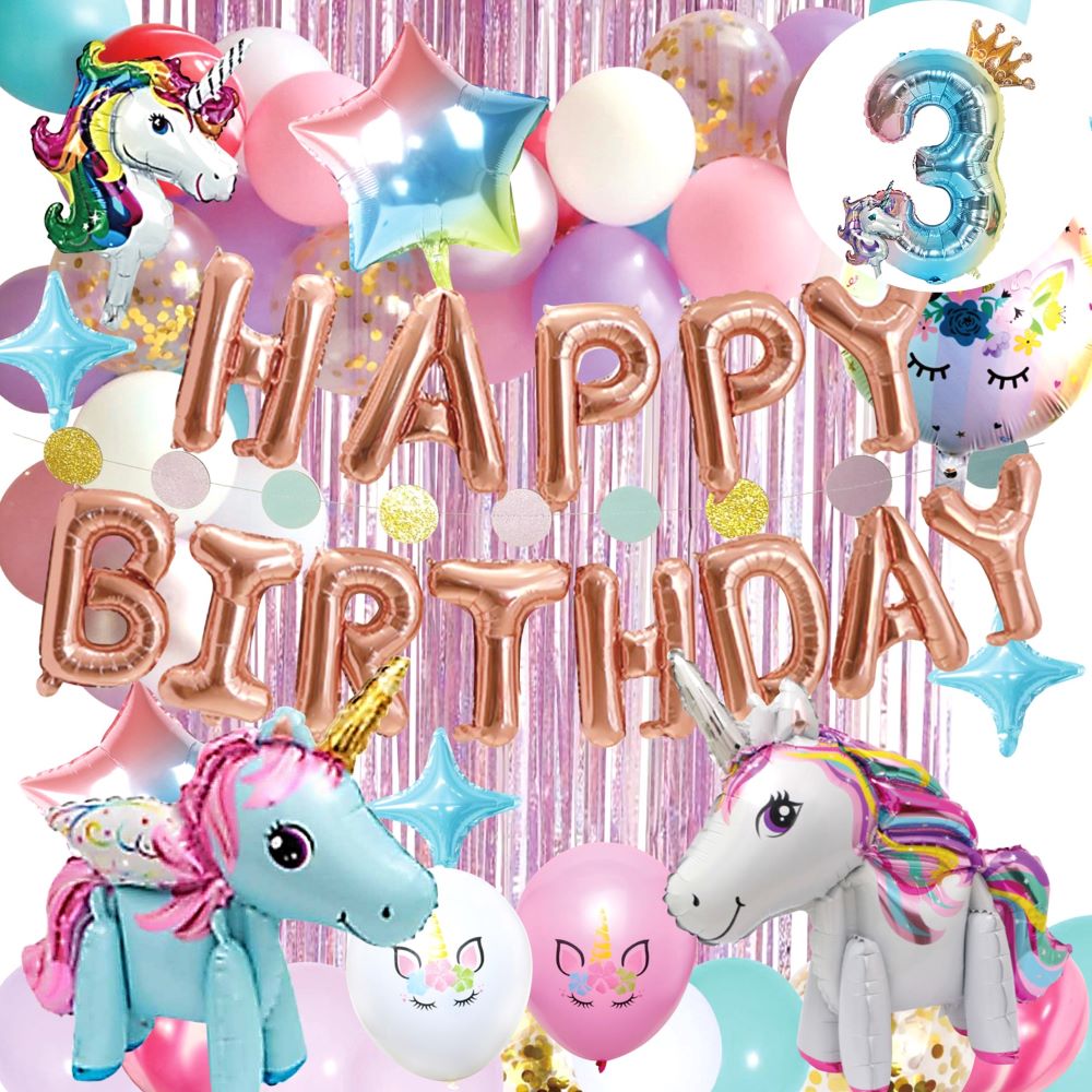 楽天市場】ユニコーン 誕生日 バルーン ガーランド 飾り付け セット