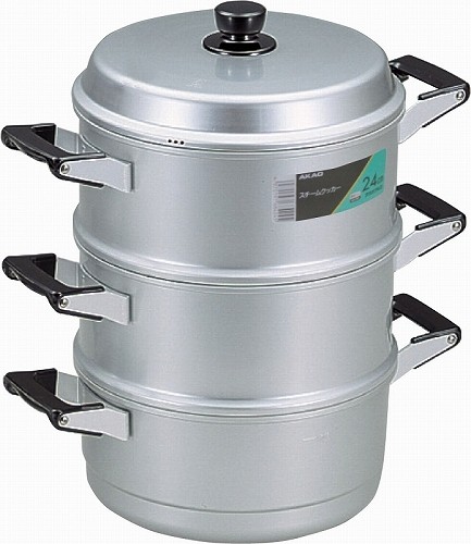 楽天市場】蒸し器 丸型 ホクア スチームクッカー36cm 二重 【アルミ丸