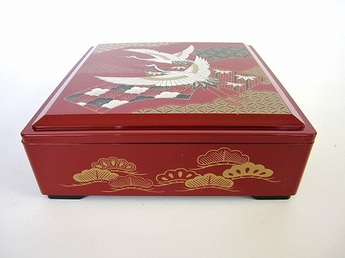 楽天市場】重箱 6寸 一段 / お重 二羽鶴 おせち じゅうばこ 名入れ可