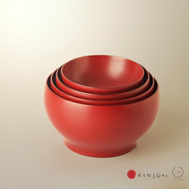 楽天市場】四つ椀応量器 ( 木製 ) 刷毛根来 山岸厚夫 うるし工房錦壽