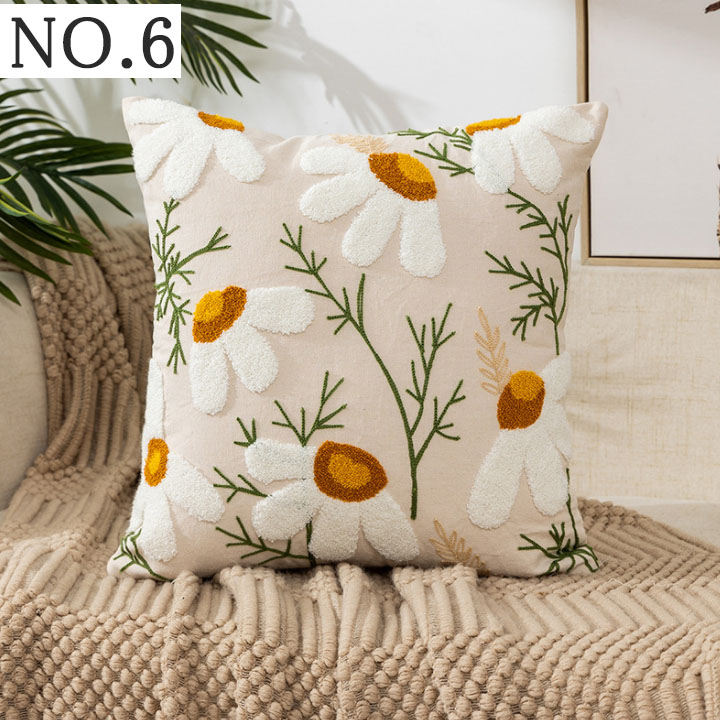楽天市場】クッションカバー45×45cm 北欧 花柄 刺繍 おしゃれ 植物