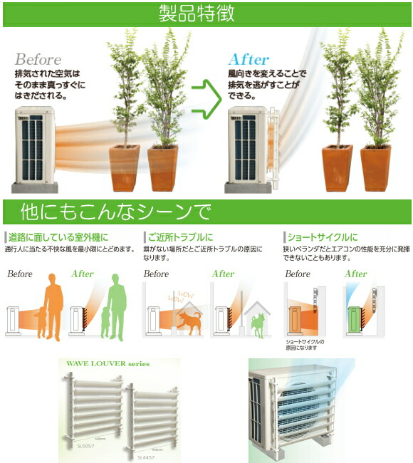 楽天市場】タカラ産業 室外機ルーバー SL5057 1台販売 排気の向きを