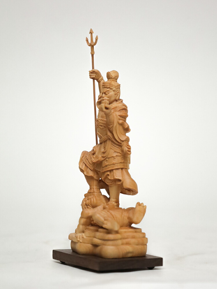 楽天市場】【総高15cm】毘沙門天 仏像 木彫り 『一刀彫 / 素材：柘植