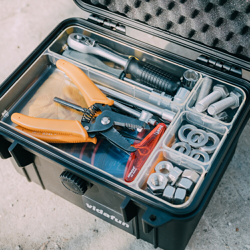 楽天市場】防水気密耐衝撃ハンドル付き収納ツールボックス ブラック