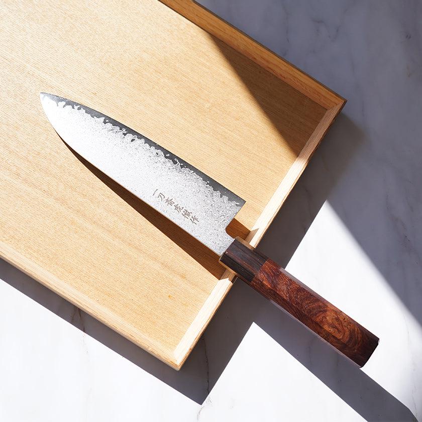 楽天市場】【三徳包丁】V10 ダマスカス 紫檀八角縞黒檀口輪 180 | 堺打