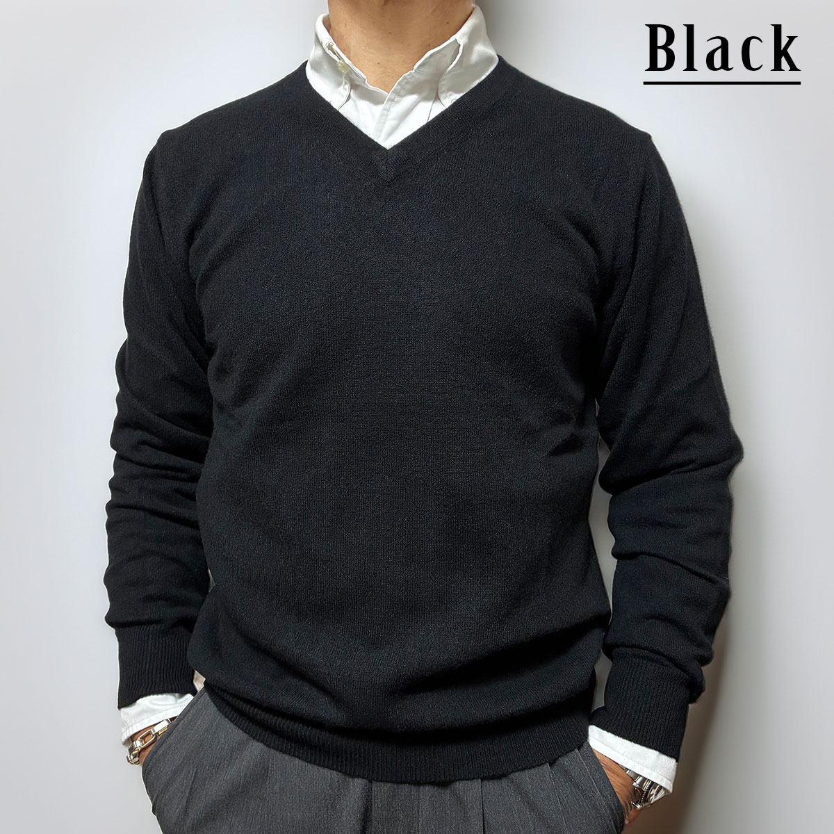 楽天市場】カシミヤ100％ メンズ 長袖 Vネック セーター ニット