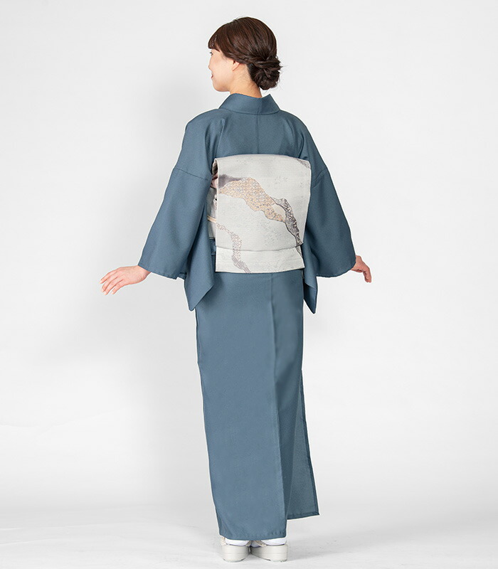 楽天市場】【 単衣 仕立済み 】 4サイズから選べる！洗える色無地 紺藍