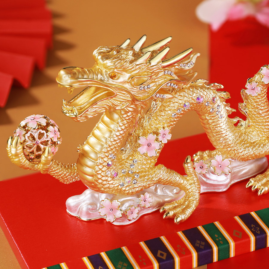 楽天市場】【正規品】 ＜桜龍の舞＞辰年 干支の置物 竜 龍 置き物