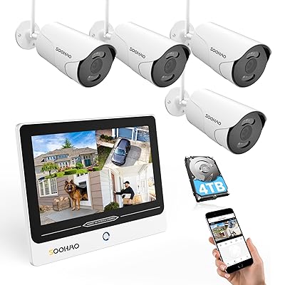 楽天市場】防犯カメラ 4台セット ワイヤレス【500万画素・4TB HDD内蔵