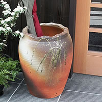 楽天市場】【今だけ限定10%OFFクーポン配布中】信楽焼火色流しツボ型傘