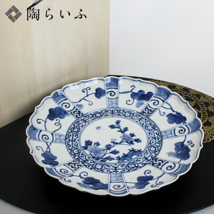 楽天市場】九谷焼 7.5号盛皿 宝珠唐草花鳥紋/山本長左（宮内庁御用窯