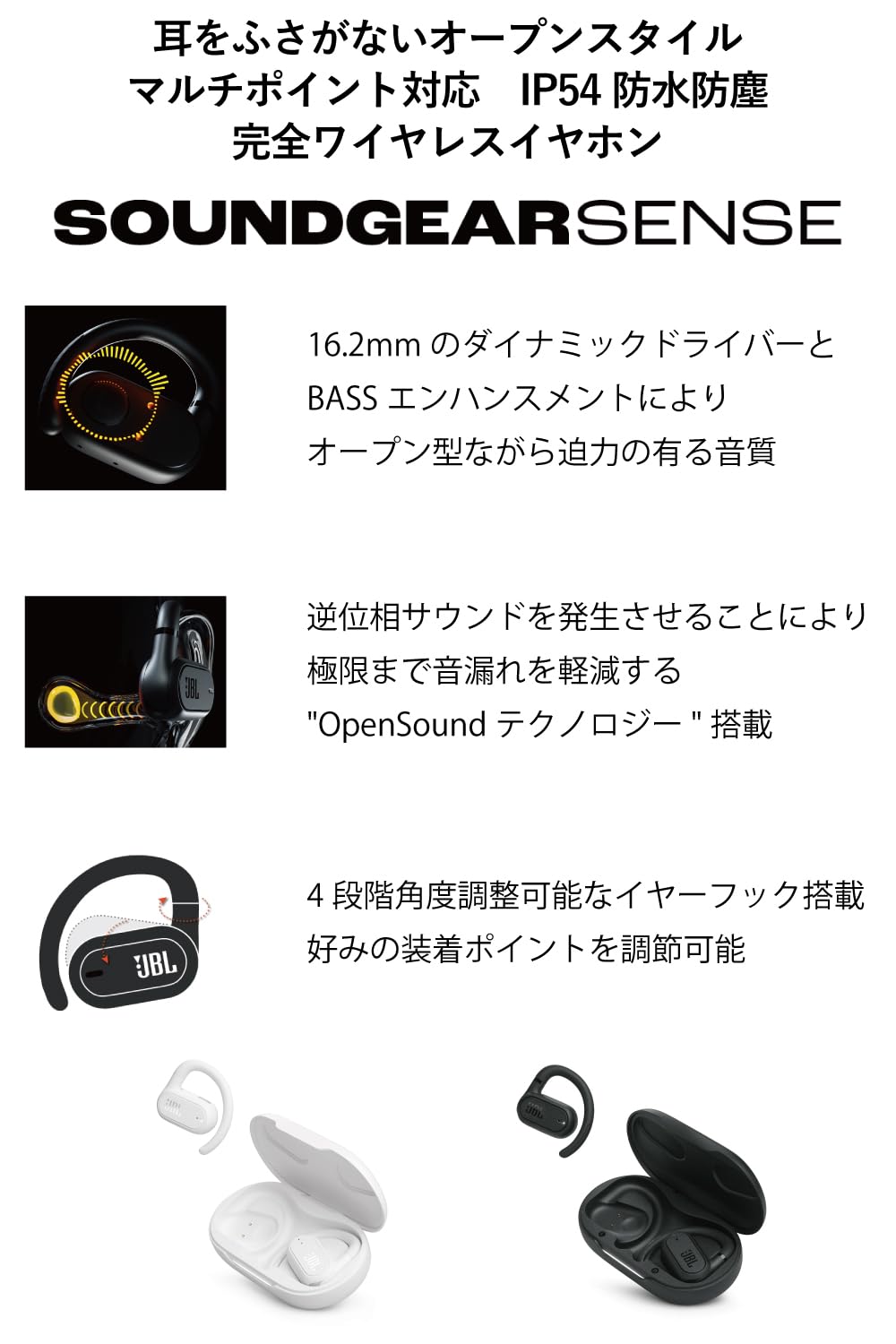 楽天市場】【送料無料】JBL SOUNDGEAR SENSE 完全ワイヤレスイヤホン