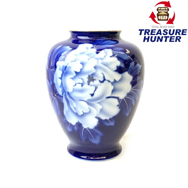 楽天市場】【中古】深川製磁 花瓶 金彩瑠璃牡丹 宮内庁御用達 有田焼