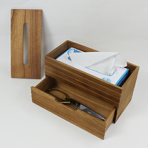 楽天市場】木製ティッシュケース 引き出し付き＜ナチュラルブラウン