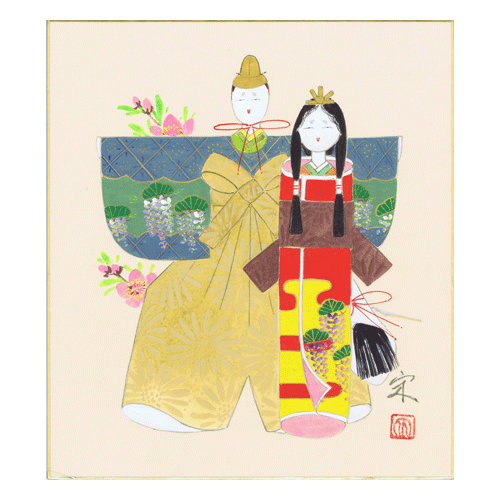 楽天市場】色紙 ひなまつり小林 宋【雛】立雛 おひなさま 桃の節句