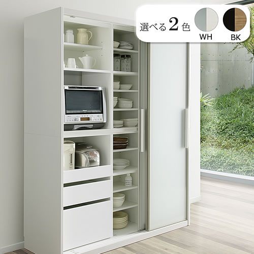 楽天市場】キッチンボード ネロ/180SL-KB【食器棚/家電収納/大容量