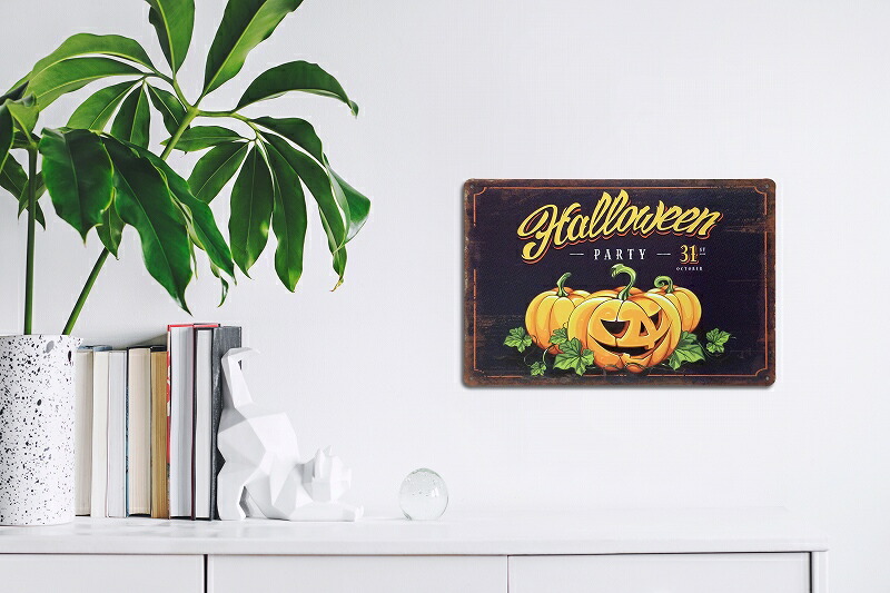 楽天市場】ハロウィン 飾り 玄関 ブリキ看板 かぼちゃ ポスター 絵